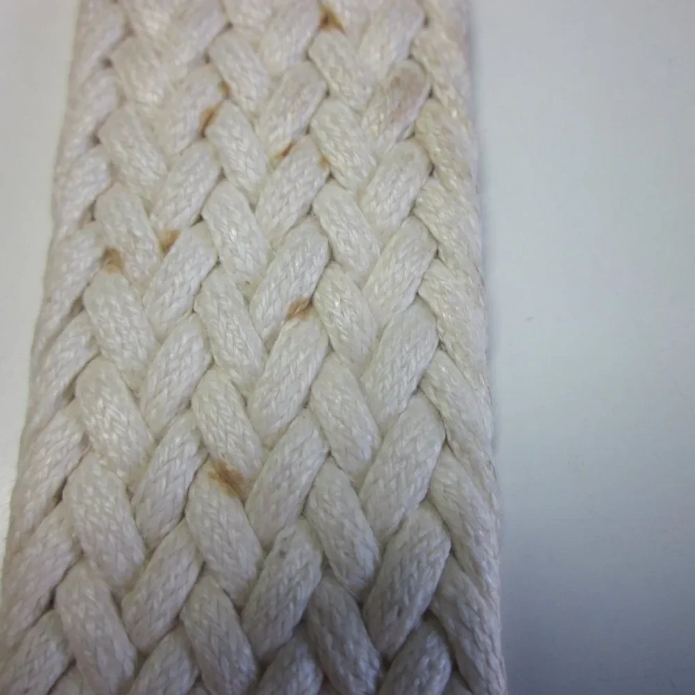 Torino Mens Size 36 Woven Cream Cotton Belt with Leather Accents & Brass Buckle